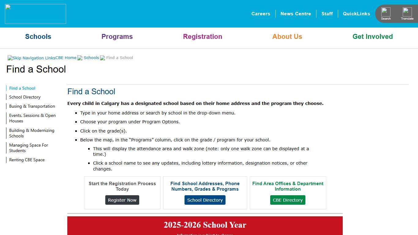Find a School Schools Calgary Board of Education